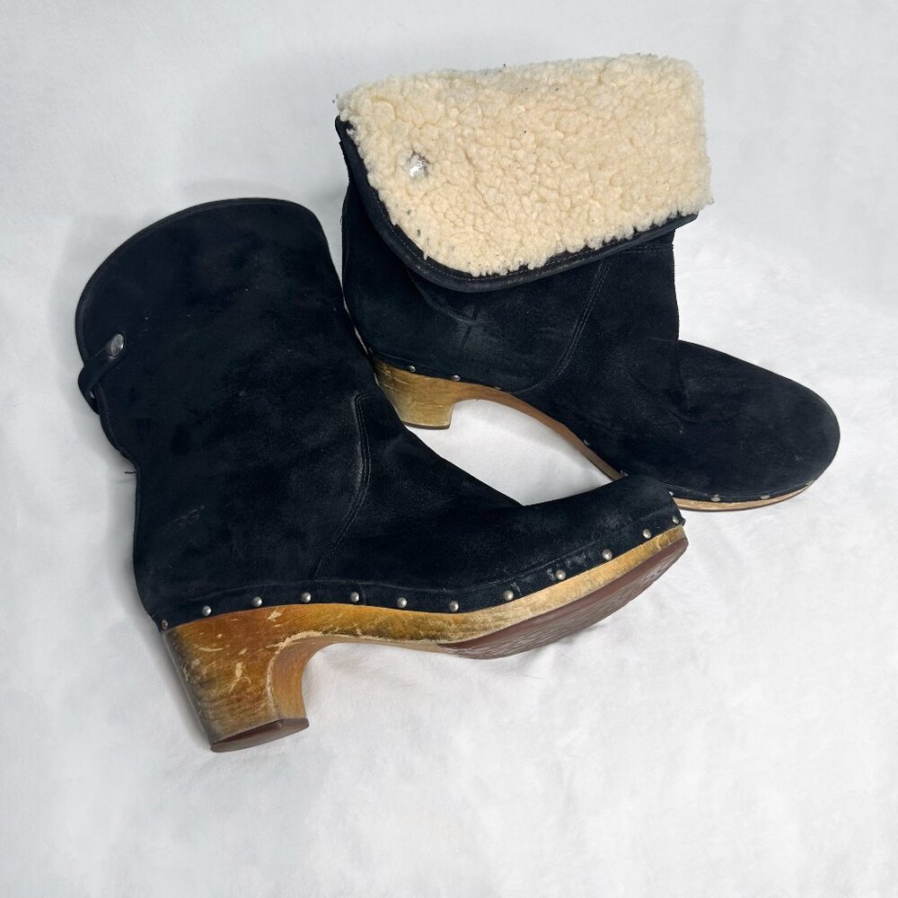 UGG AUS Lynnea Studded Wooden Clog Boots